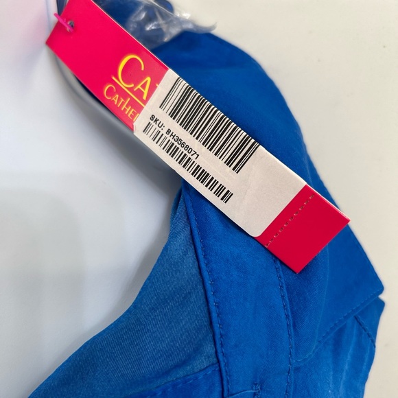 Catherine Malandrino pleated back & front button dress w/ side pockets - Picture 7 of 8